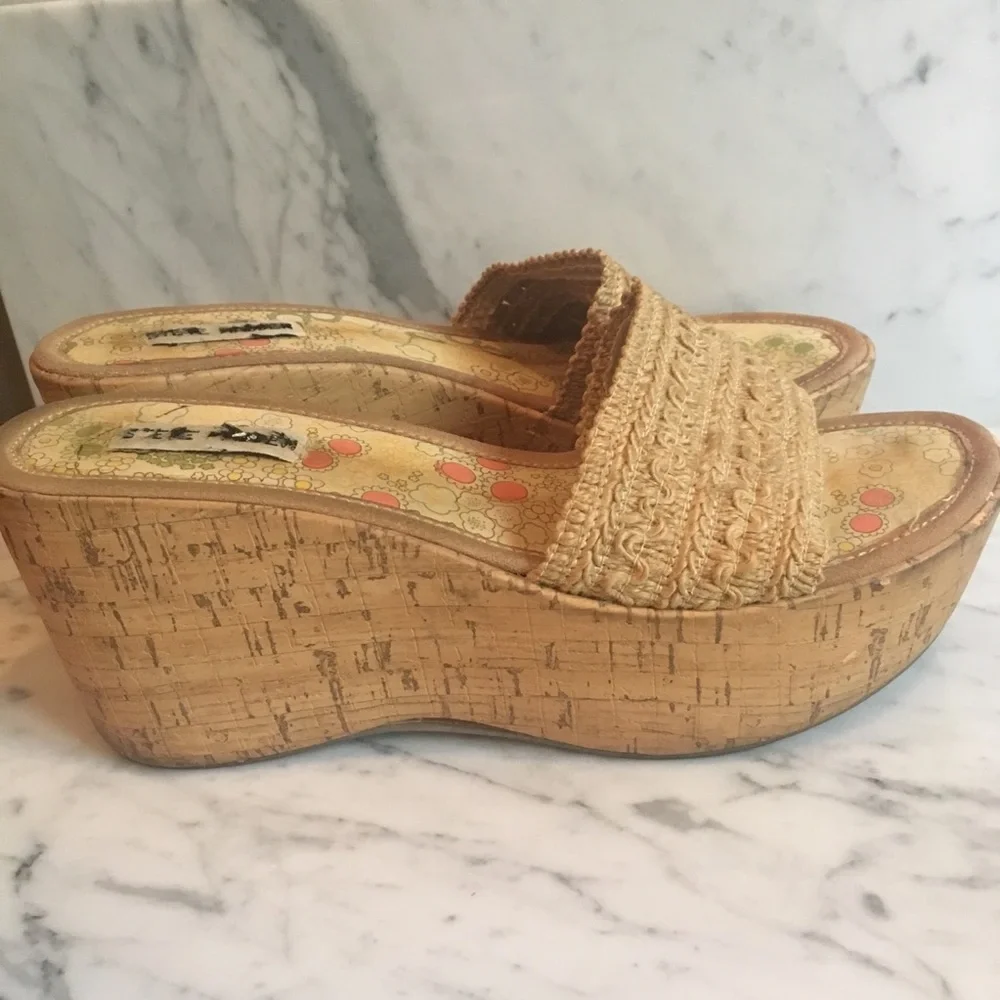 Steve Madden cork wedge 9.5